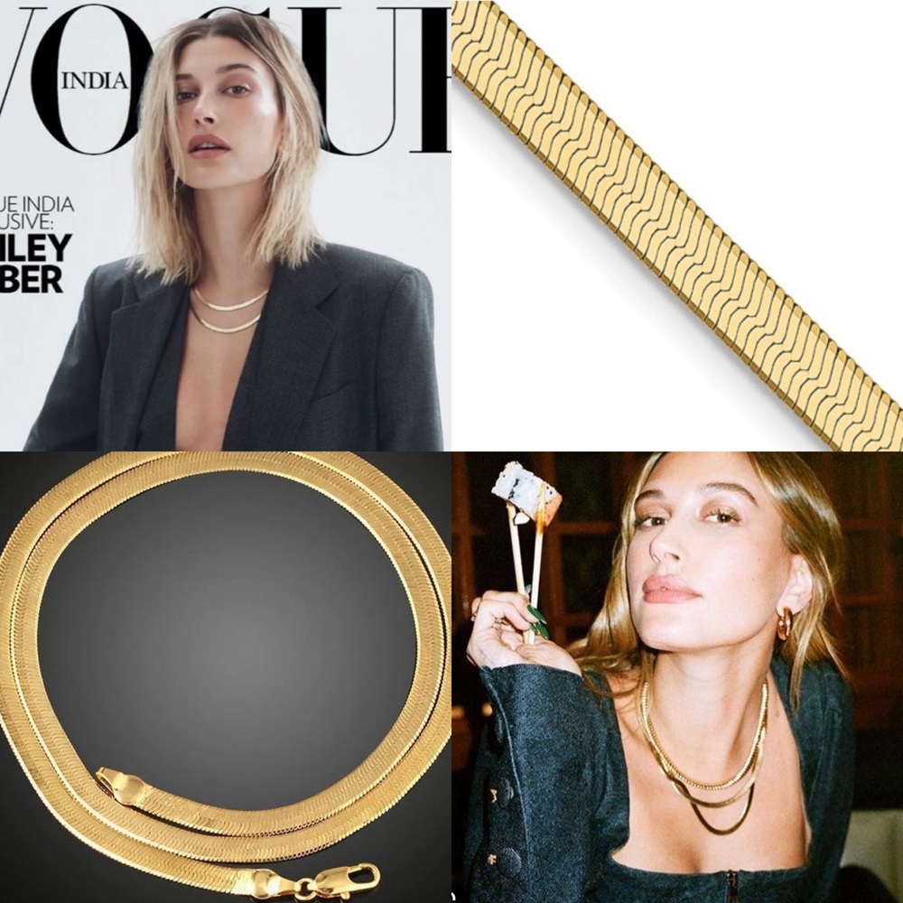 24k gold plated herringbone layering necklace authentic, Brand NEW! trending 22’ - Picture 14 of 14